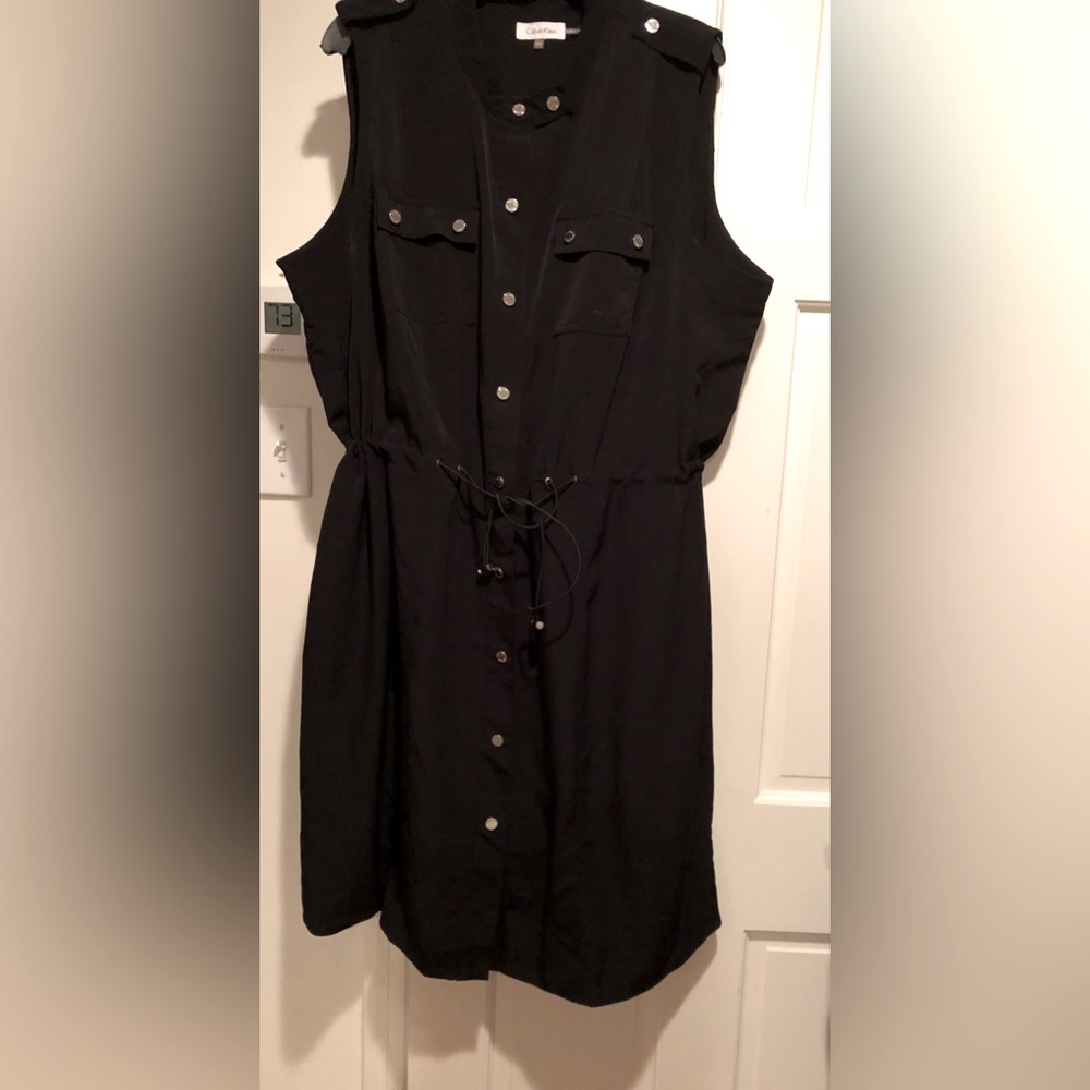 Calvin Klein Shirt Dress Military Style Gem
